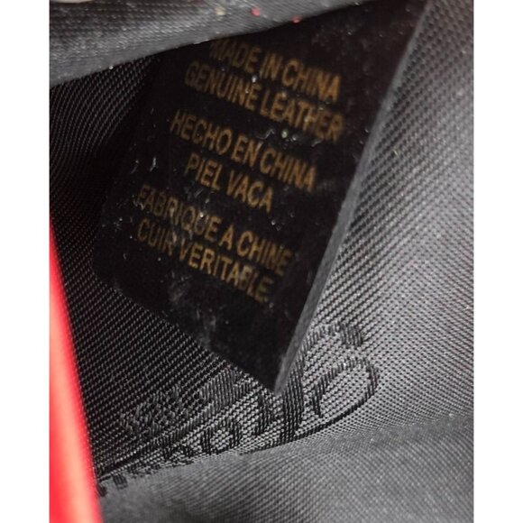 Vintage Fossil Genuine Leather Tri-Fold Checkbook Wallet Red - Picture 5 of 12